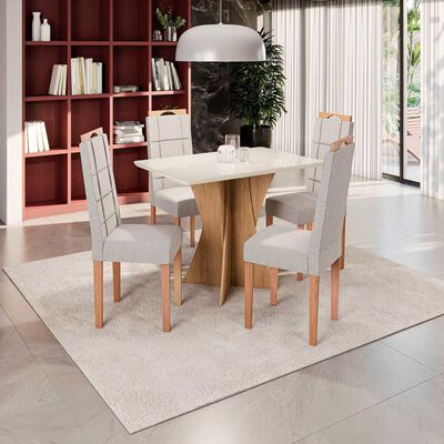 Comedor Yardas Trento 4 Sillas Off White