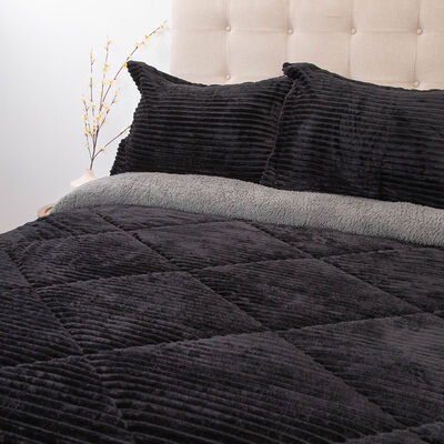 Cubrecama Doral Super King Negro Cotelón