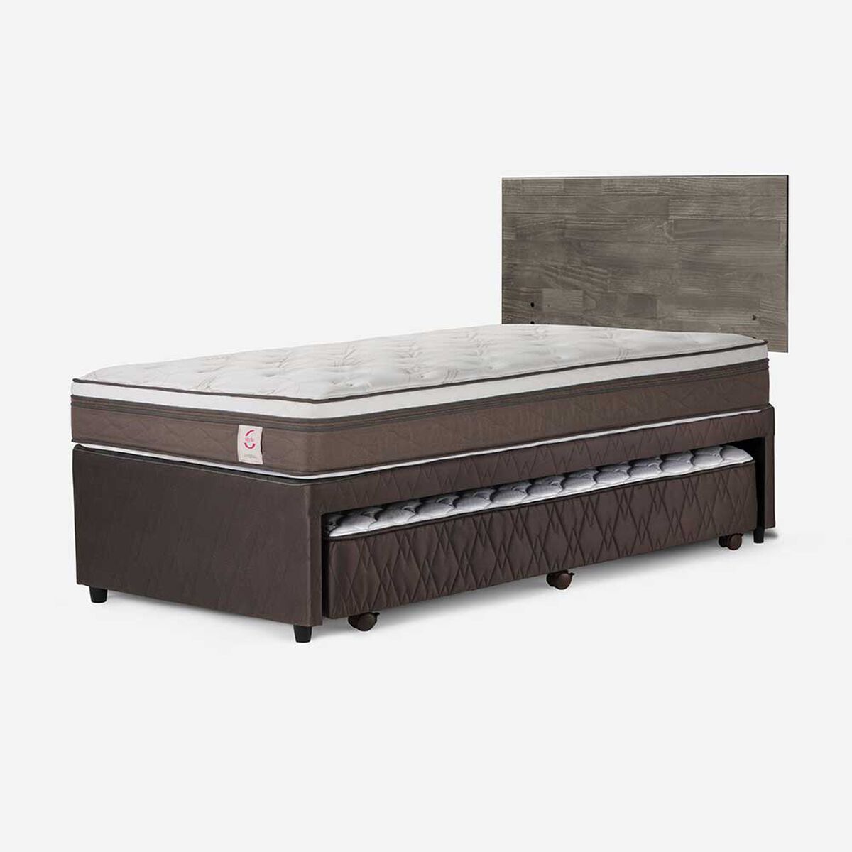 Cama Nido Rosen 1,5 Plazas New Style 6  + Respaldo Tabor Grafito