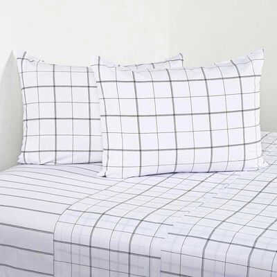 Juego de Sábanas Elements & Co 200 Hilos 2 Plazas Squard Blanco