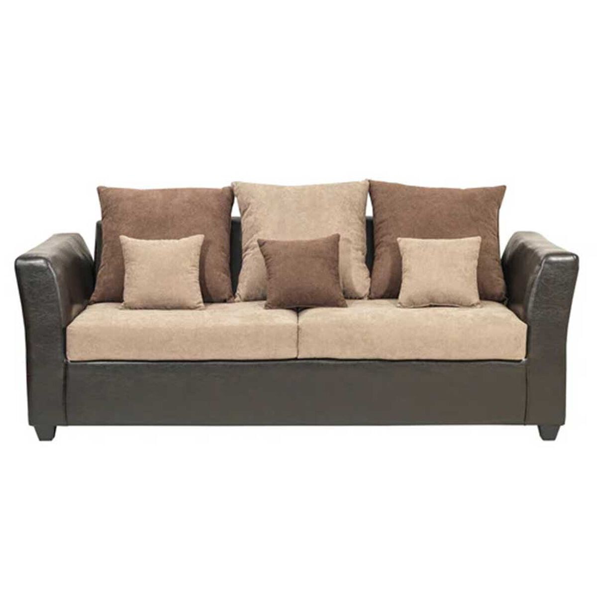 Juego de Living Deco Class Venecia Sofá 3 Cuerpos + Sofá 2 Cuerpos  Café Beige