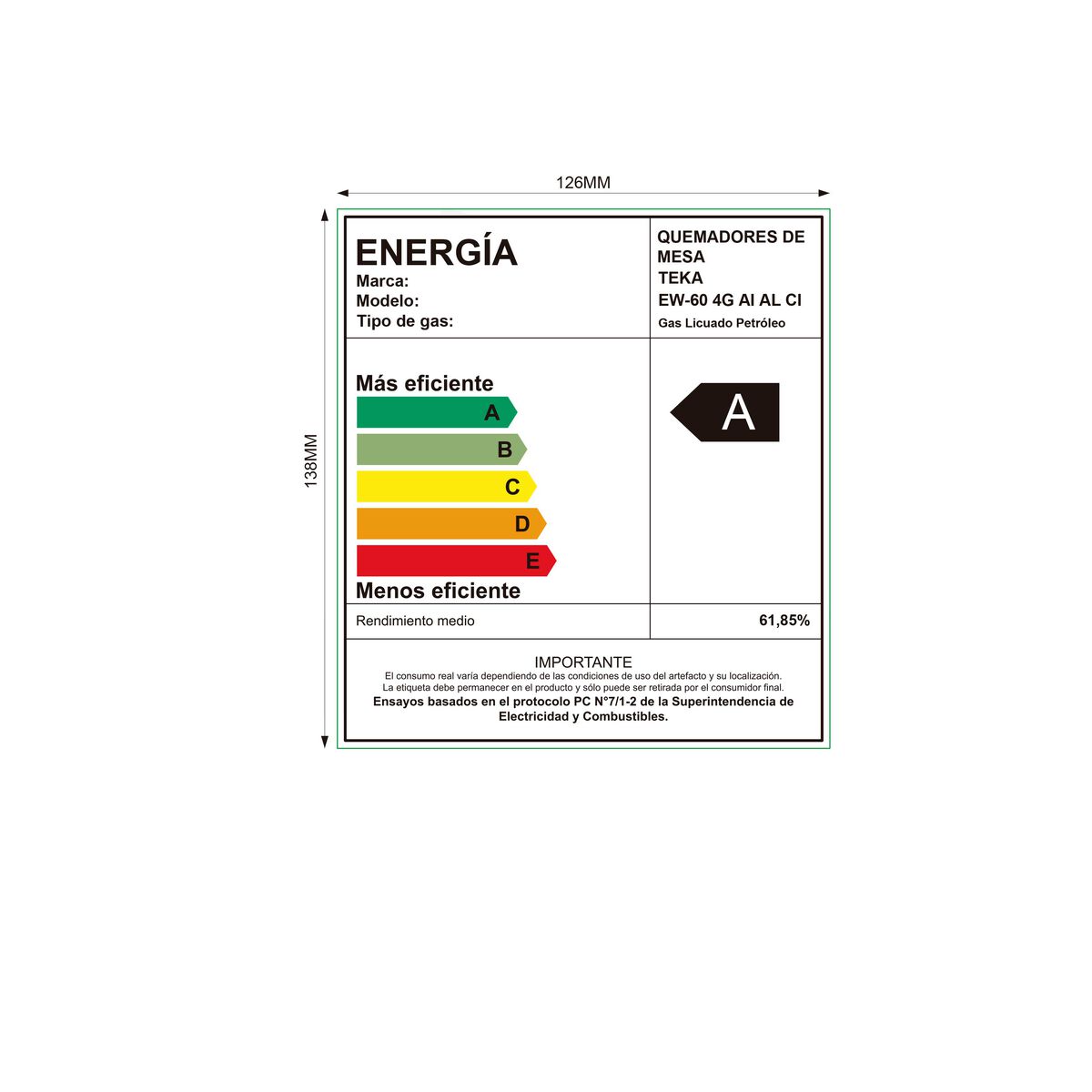 Encimera a Gas Teka EW 60 4G AI AL CI Black 4 Quemadores
