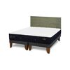 Cama Europea CIC Base Dividida 2 Plazas Premium + Respaldo Villarrica Olivo