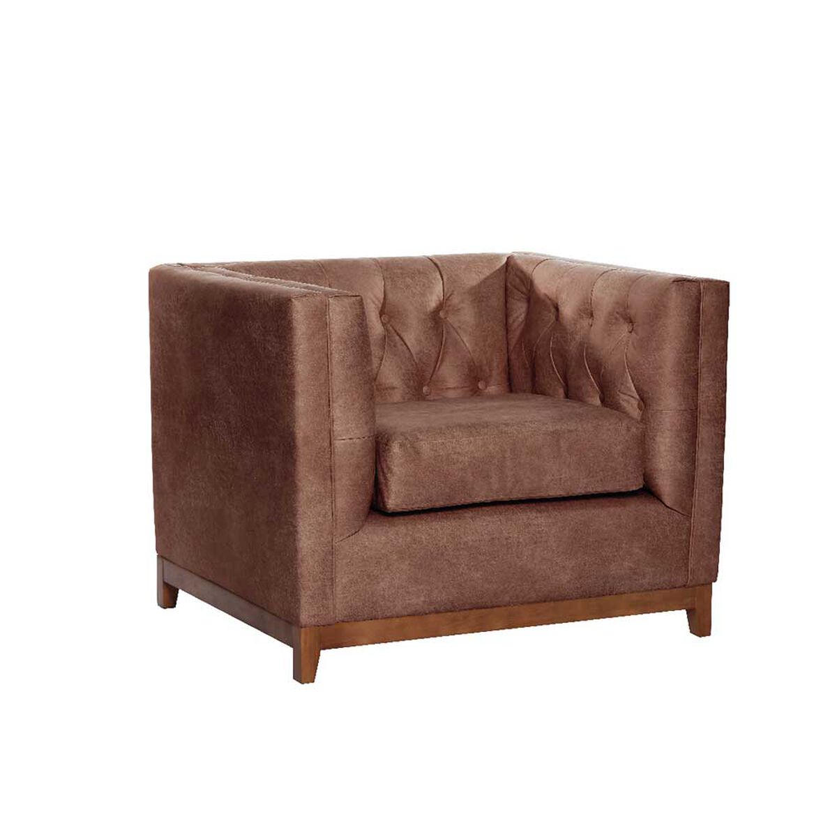 Sill&oacute;n Latam Home Cuero Colorado Roma 1 Cuerpo Caramelo