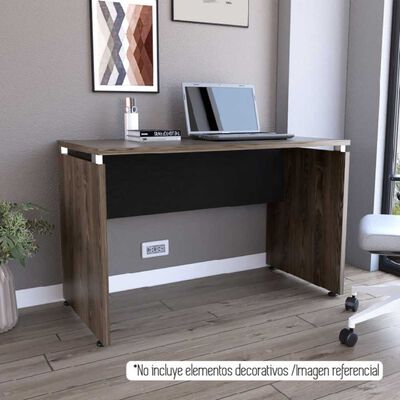 Escritorio Recto TuHome Home Office Negro Soft Coñac