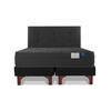Cama Europea Flex Base Dividida 2 Plazas Black + Respaldo