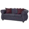 Juego de Living Black Factory Emili Sofá 3 Cuerpos + Dos Sillones 1 Cuerpo Marengo