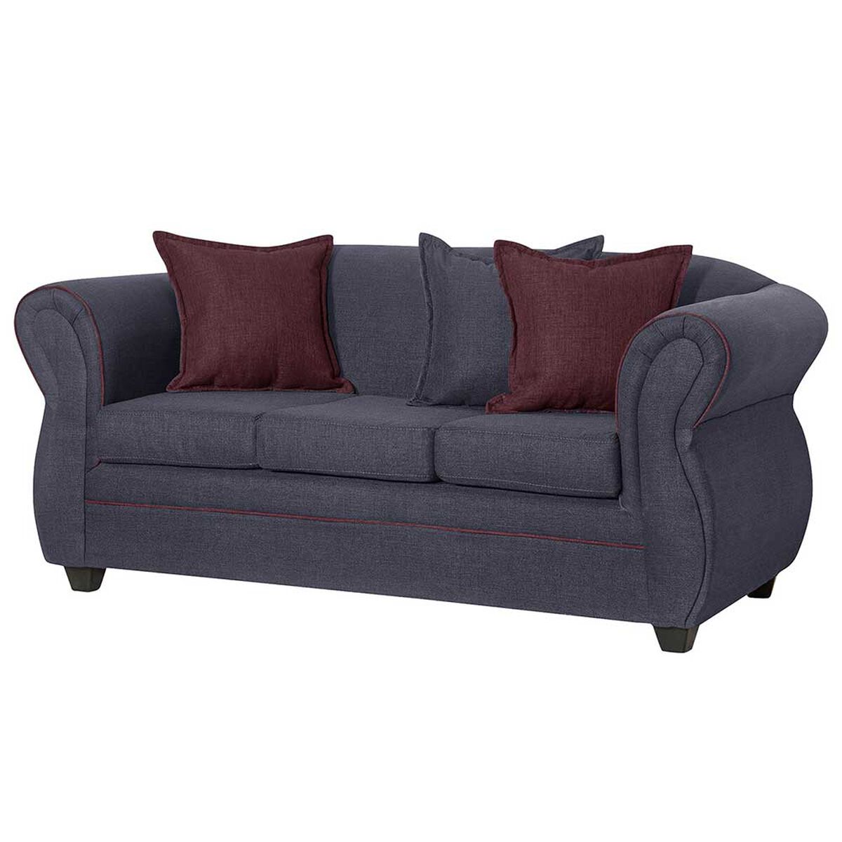 Juego de Living Black Factory Emili Sofá 3 Cuerpos + Dos Sillones 1 Cuerpo Marengo