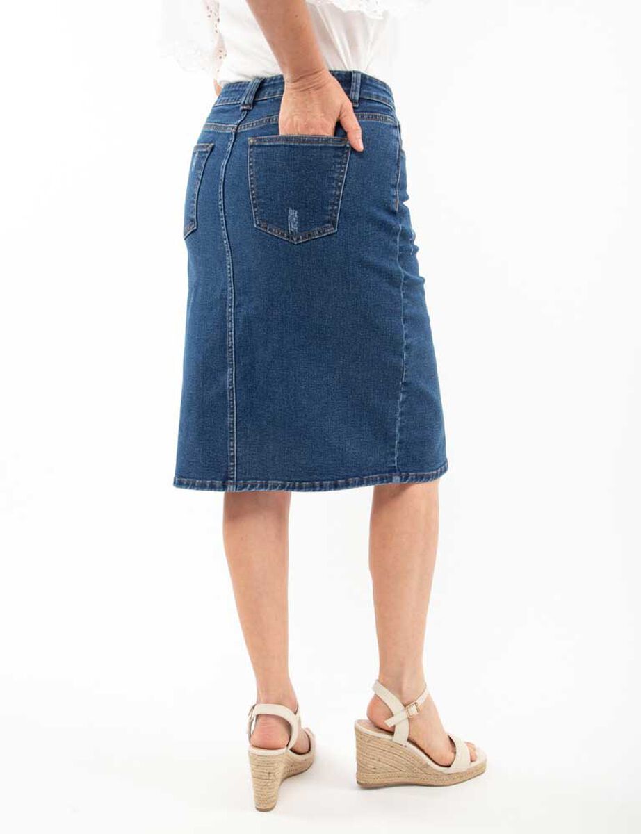 Falda Midi Denim Mujer Portman Club