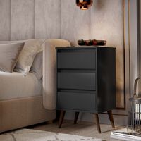 Velador Onessta Wood 3 Cajones Negro