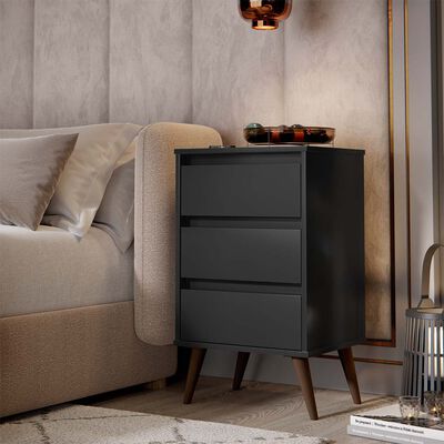 Imagen 1 del producto Velador Onessta Wood 3 Cajones Negro