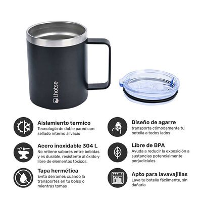 Imagen 2 del producto Taza Térmica Lhotse Camping 350 ml Negro