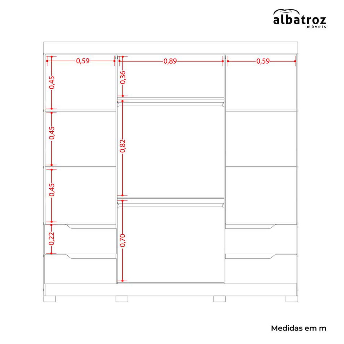 Clóset Vekkahome Vivacce 4 Puertas 4 Cajones Beige