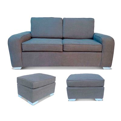 Imagen 1 del producto Juego de Living Elegant Detail Boston Sofá 3 Cuerpos + Dos Sillones 1 Cuerpo Gris