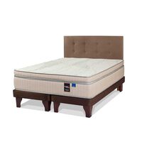 Cama Europea Flex Base Dividida King Máximo Cobre + Respaldo Royal Café