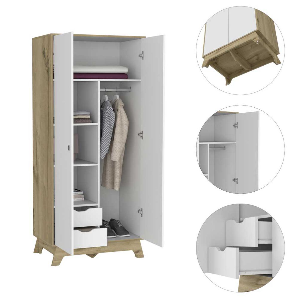 Clóset TuHome Z-81 2 Puertas 2 Cajones