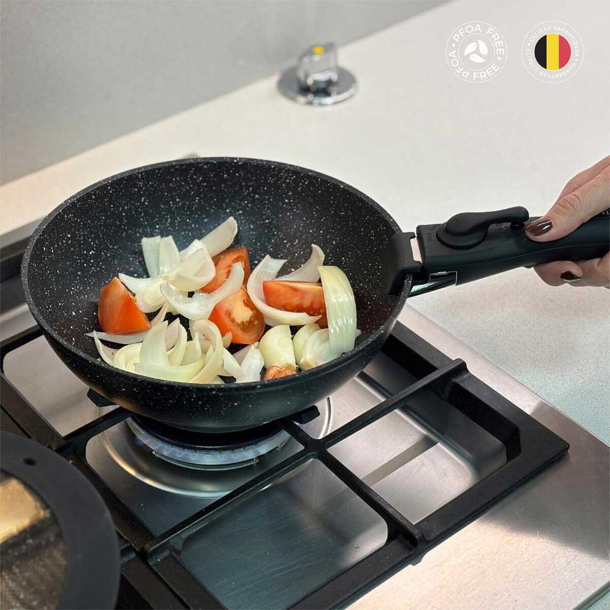 Bater&iacute;a de Cocina Antiadherente Granito Simplit Oxford 15 Piezas Negro