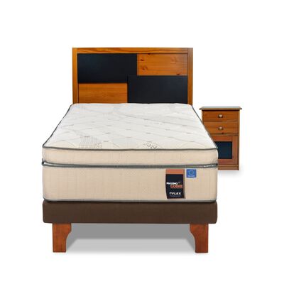 Imagen 2 del producto Cama Europea Flex 1,5 Plazas  Máximo Cobre  + Respaldo + Velador Colonia