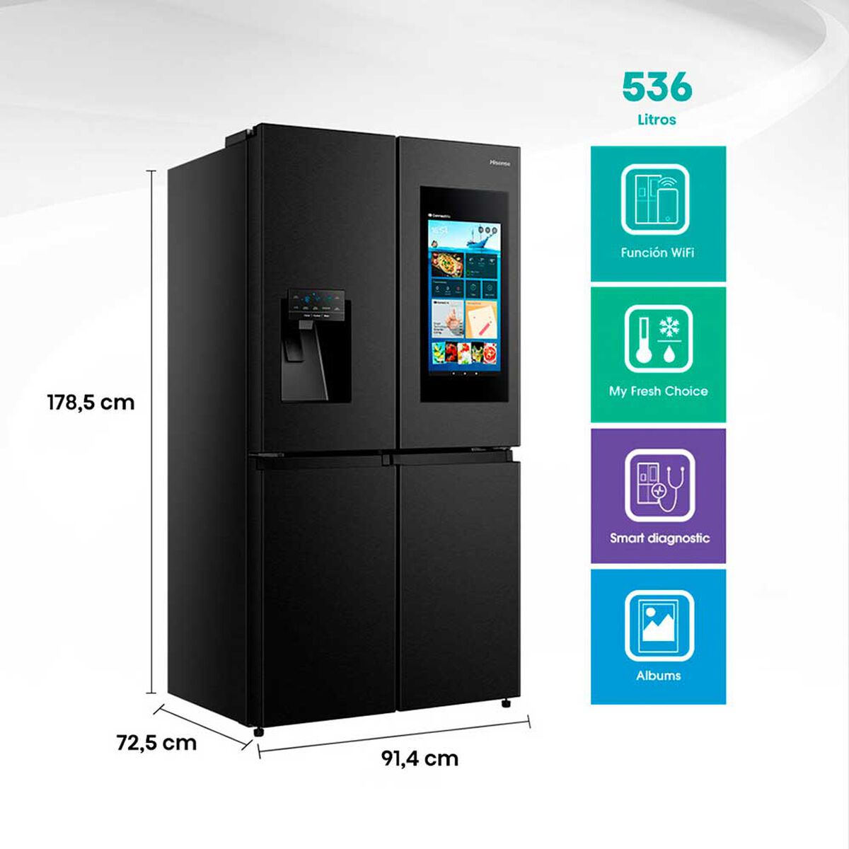 Refrigerador Side by Side Hisense RQ697HB 536 lts.