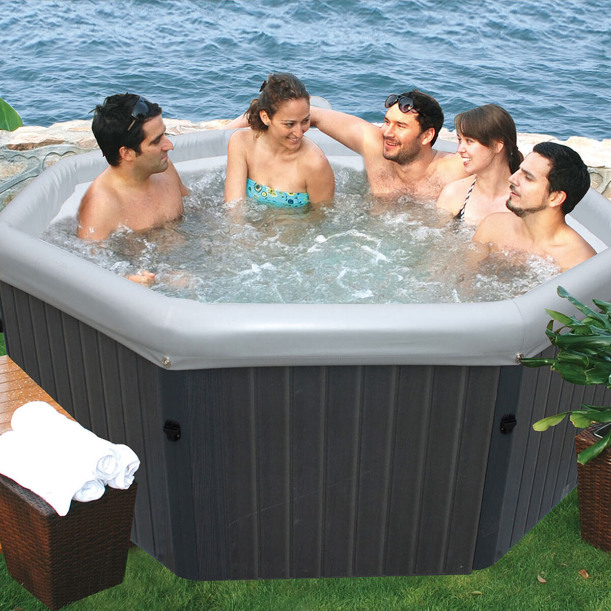 Hot Tub Inflable Mspa Tuscany 6 Premium Gris