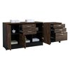 Combo Archivador 3 Cajones + Gabinete 2 Puertas TuHome Home Office Negro Soft-Coñac