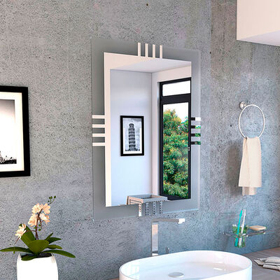 Imagen 2 del producto Espejo Dalí con Marco en Sandblasting con Líneas Laterales