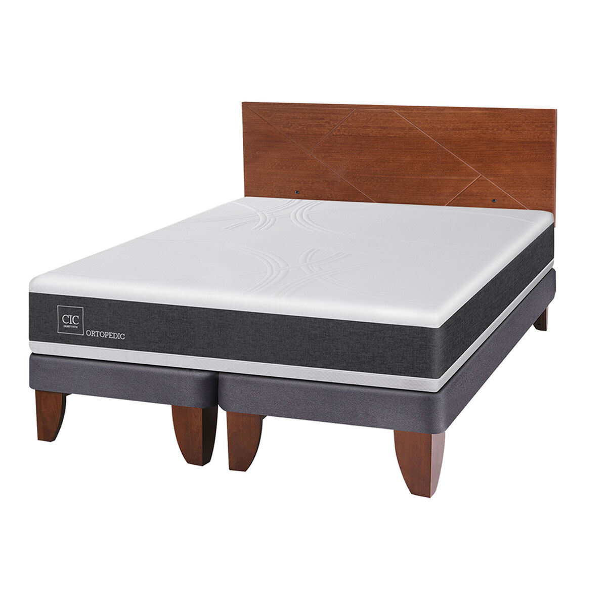 Cama Europea CIC Base Dividida 2 Plazas Ortopedic + Resplado New Villarrica