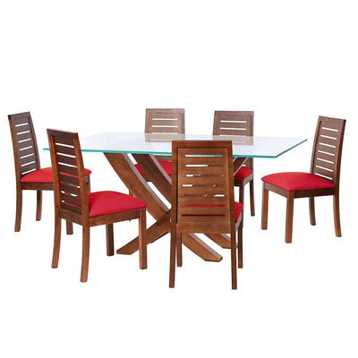 Juego de Comedor Latam Home Alicante 6 Sillas Rojo