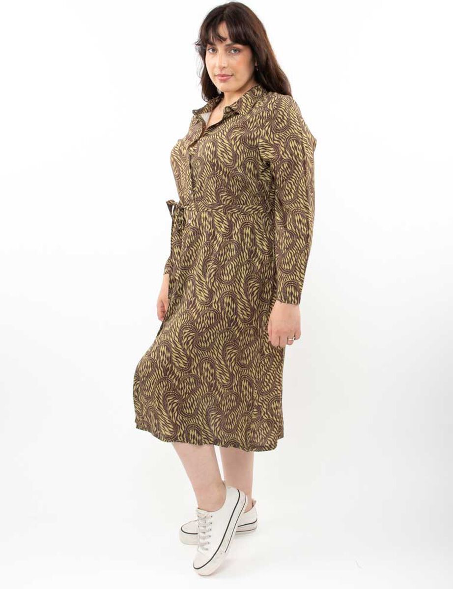 Vestido Midi Manga Larga Mujer Extralindas