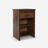 Cama Europea Rosen 1,5 Plazas Tempo + Respaldo + Velador Maurice Chocolate