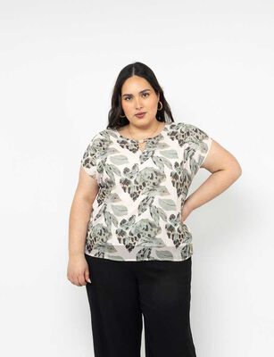 Imagen 1 del producto Blusa Manga Corta Mujer Extralindas Beige, Fucsia, Verde