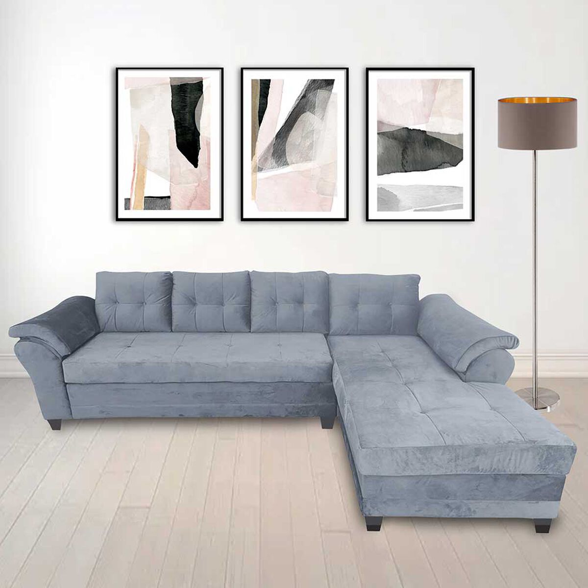 Sofá Seccional Living Factory Boston 5 Cuerpos Gris
