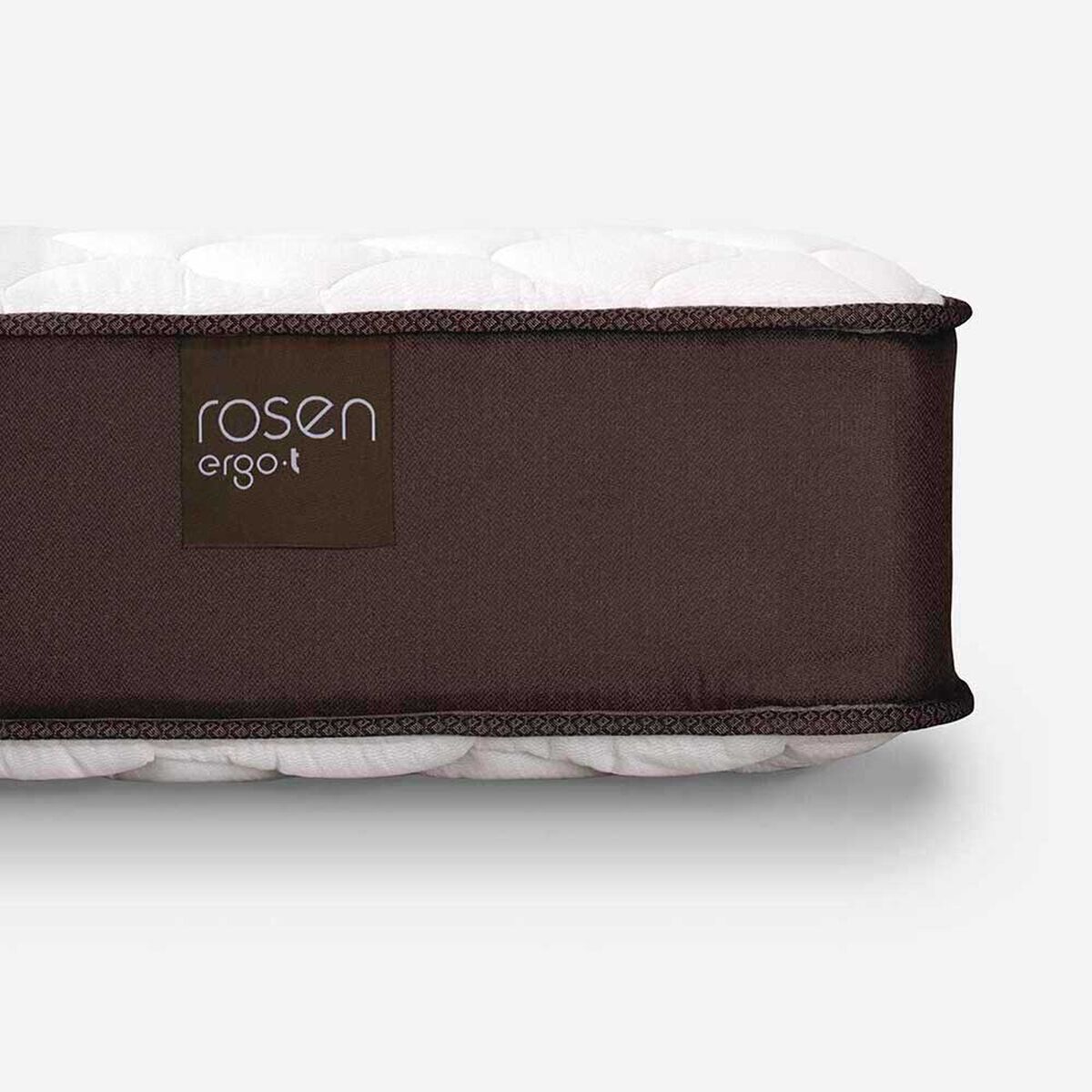 Cama Europea Rosen Base Dividida 2 Plazas Ergo T + 2 Veladores Tabor Caramelo