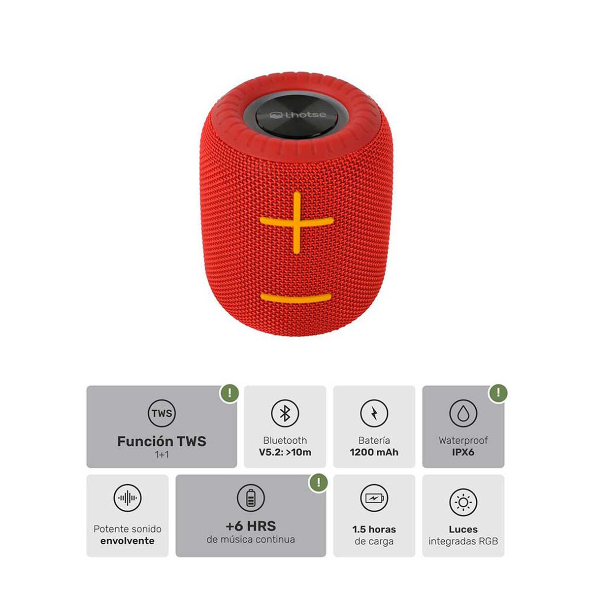 Parlante Bluetooth Lhotse Trip Go Rojo