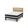 Cama Europea CIC 2 Plazas Ortopedic + Respaldo Munich Mostaza