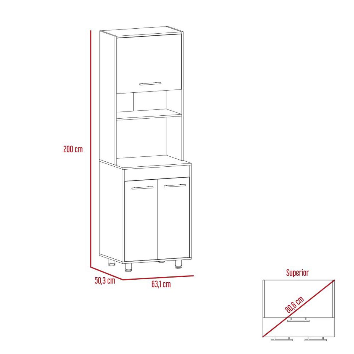 Mueble para Microondas TuHome Orion 2 Puertas Duna Blanco