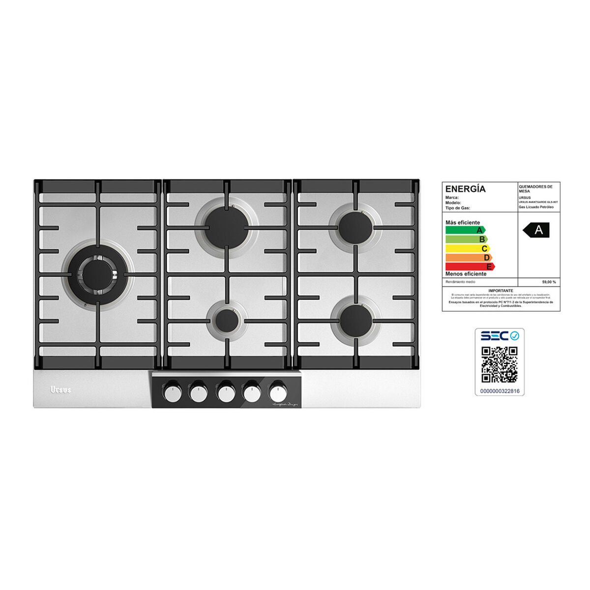 Encimera a Gas Ursus Trotter Avantgarde GLS-90T GL