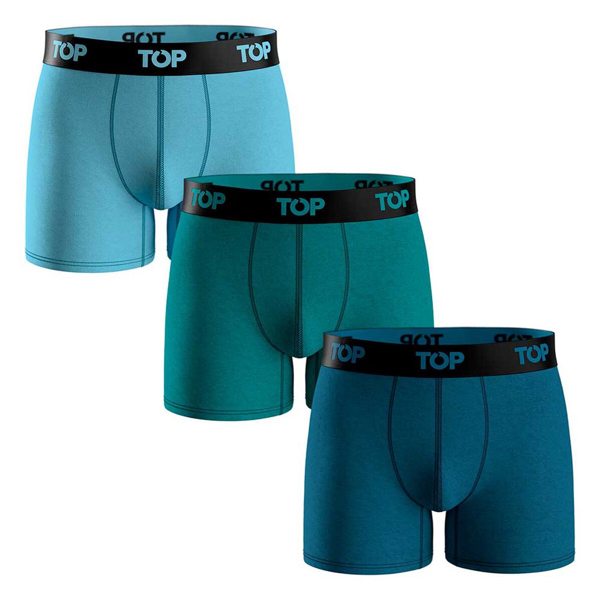 Pack 3 B&oacute;xers Medios Algod&oacute;n Hombre Top