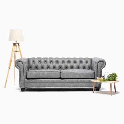 Imagen 2 del producto Sofá Barra Design Chesterfield 3 Cuerpos Skin Gris