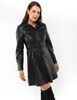Vestido Corto Ecocuero Manga Larga Mujer Zibel