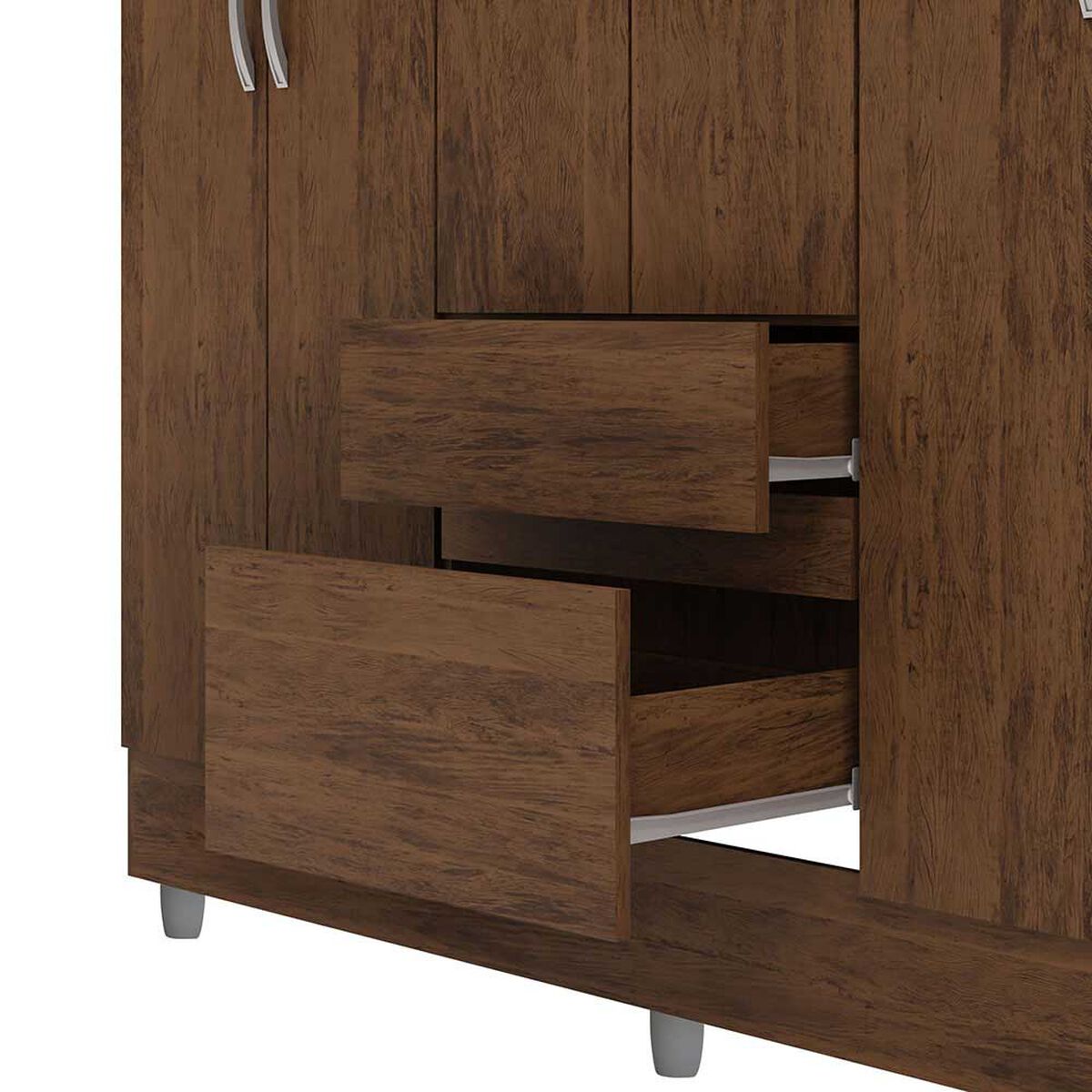 Cl&oacute;set Vekkahome Americano 6 Puertas 2 Cajones Caf&eacute;