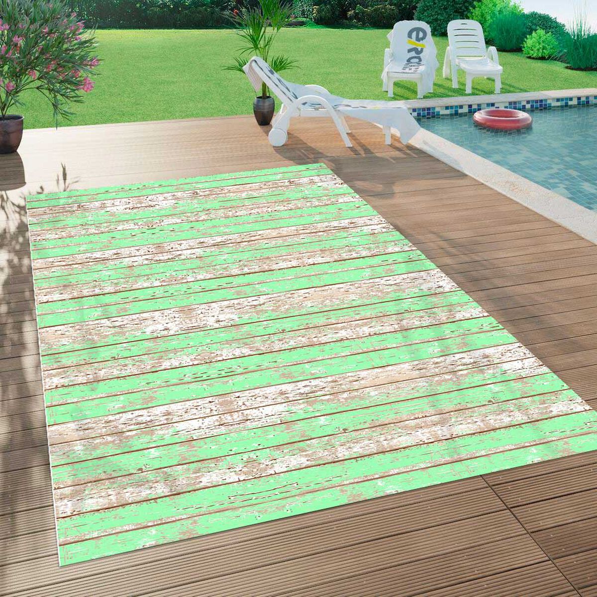 Alfombra Davanti Madera Vintage Verde 140 x220 Madera Vintage Verde