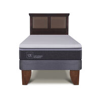 Cama Europea CIC 1,5 Plazas Ortopedic Advance + Respaldo New Torino Chocolate
