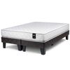 Combo Cama Europea Rosen Base Dividida 2 Plazas Ergo-T + Respaldo + 2 Veladores + Set Textiles + Pack 2 Almohadas