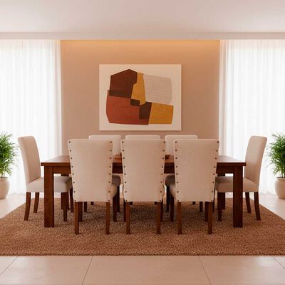 Juego de Comedor Living Factory Teka 8 Sillas Beige