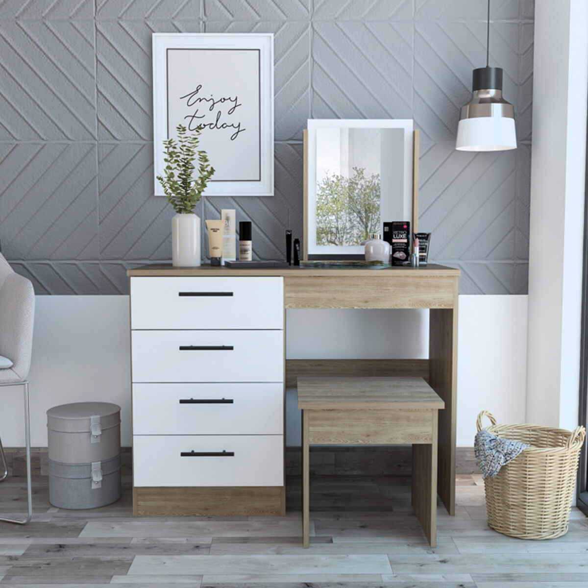 Tocador TuHome Kaia Miel/Blanco