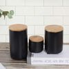 Contenedor de Cerámica Hermético Tapa Madera Simplit S Negro