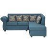 Sofá Seccional Derecho Essenza New Isabella Tela Catania Chaise longue + Sofá 2 Cuerpos Turquesa