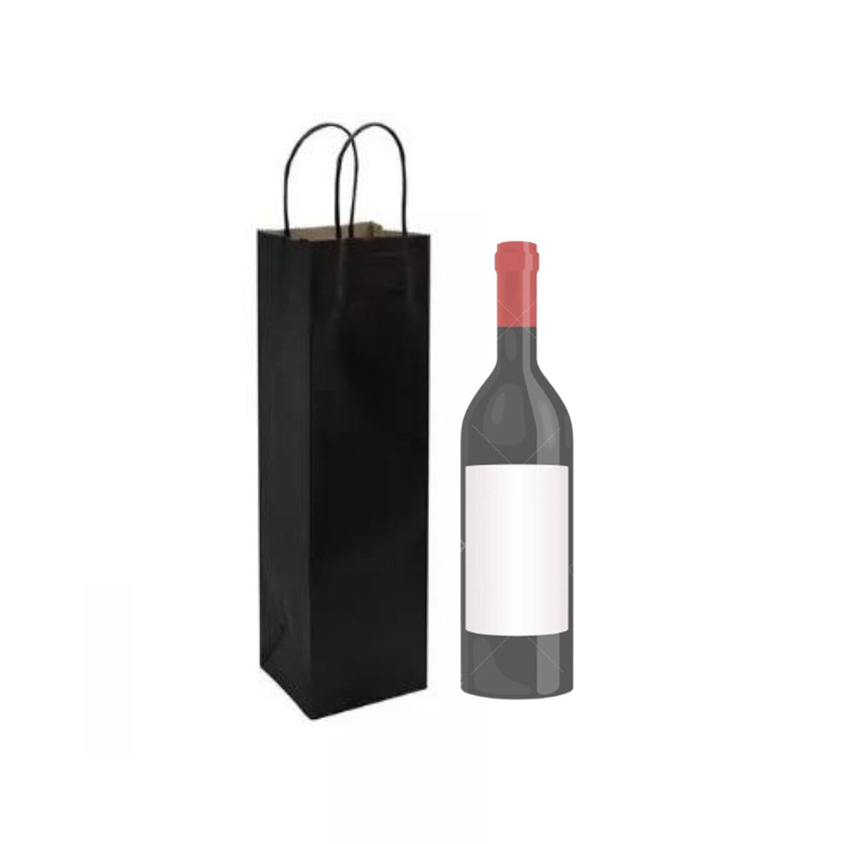 Bolsa Kraft De Gaune Asa Negro 25 Unidades