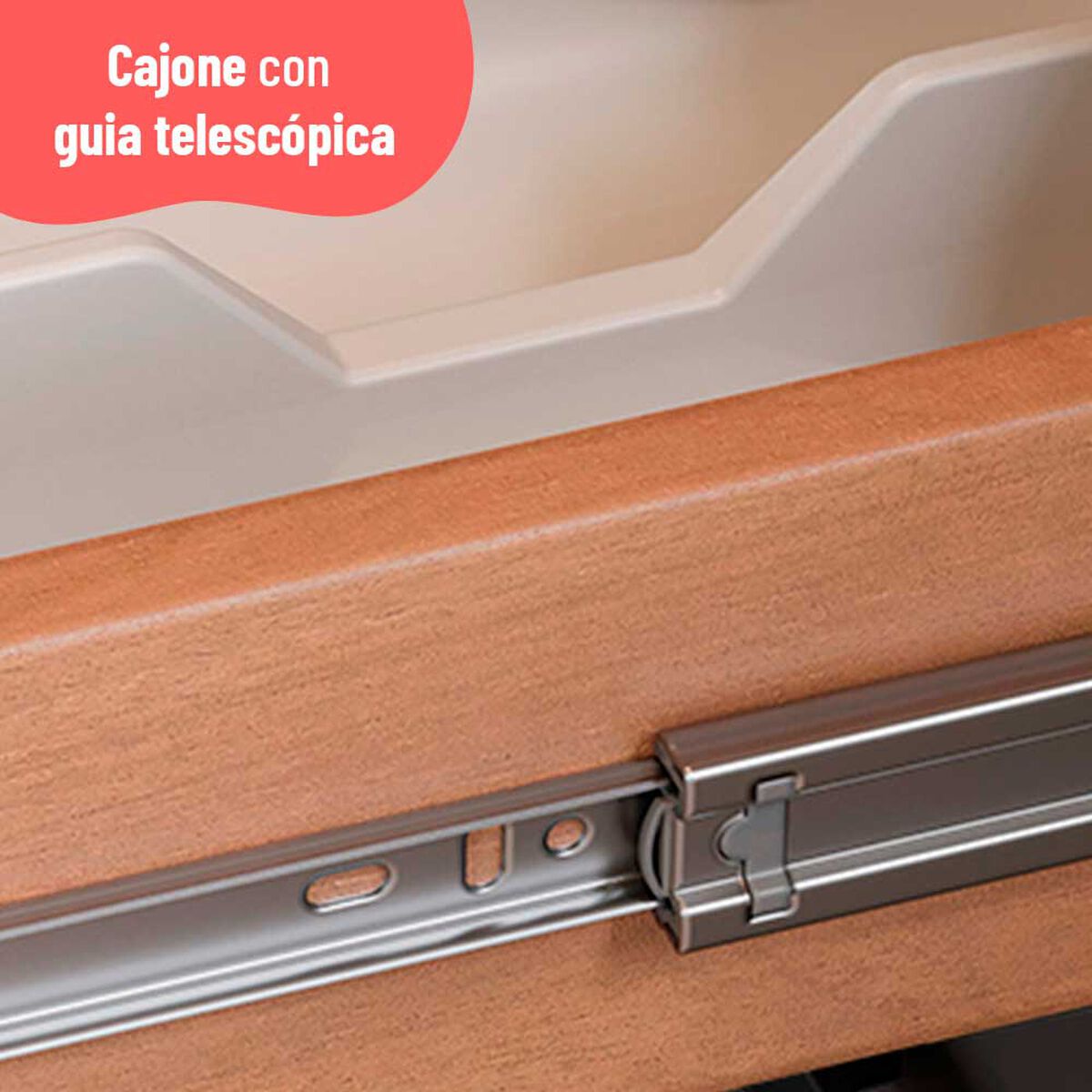 Mueble de Cocina Roca Macadamia Canela Grafito 1 Cajón 4 Puertas
